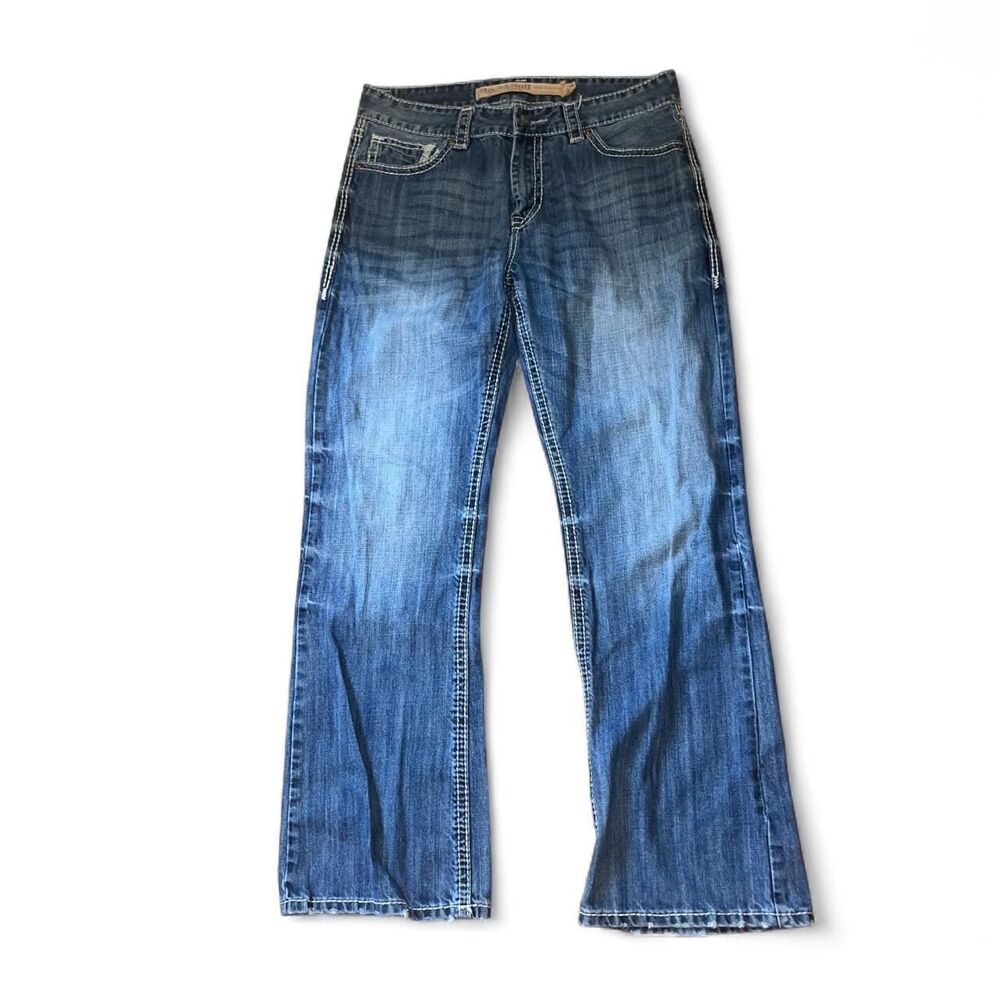 Rock & Roll Cowboy Men's Double Barrel Contrast Stich Relaxed Bootcut Jeans